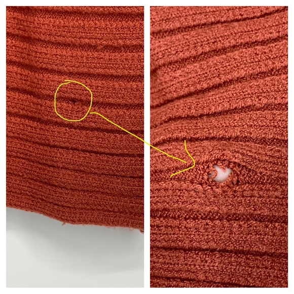 Philosophy Burnt Orange Wide Ribbed Dolman Sleeve Cowl Neck Stretchy Sweater XS - Picture 11 of 16